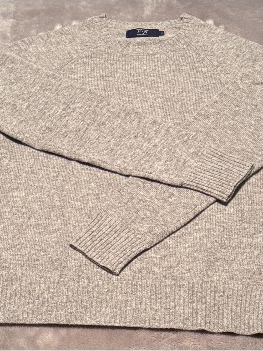 J. Crew Men's Heather Light Gray Crewneck Sweater